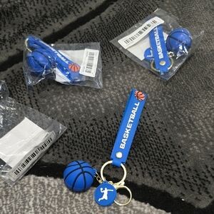 Blue Basketball Keychain Set 3 Pack